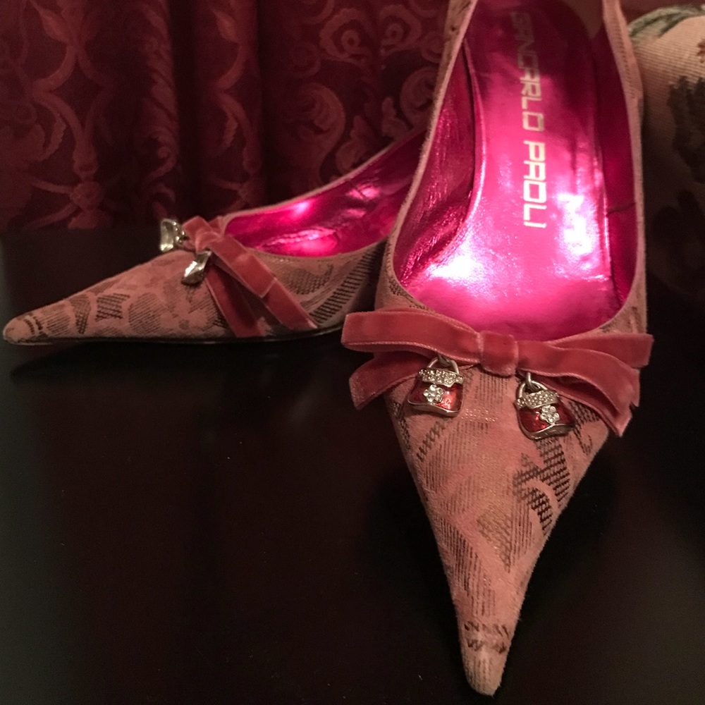 Pink Kitten Heel Shoes
